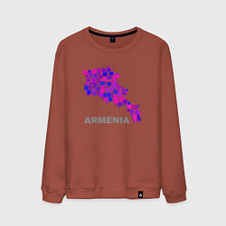 Свитшот хлопковый мужской Армения Armenia, цвет: кирпичный