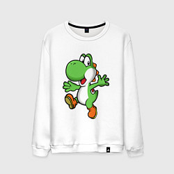 Свитшот хлопковый мужской Mario Yoshi, цвет: белый