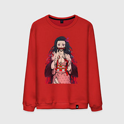 Мужской свитшот Незуко тян из клинка демона