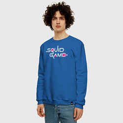 Свитшот хлопковый мужской Squid Game: Logo, цвет: синий — фото 2