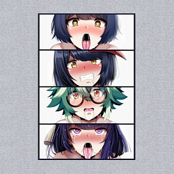 Свитшот хлопковый мужской Genshin Impact Ahegao face, цвет: меланж — фото 2