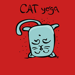 Свитшот хлопковый мужской Кот и йога, цвет: красный — фото 2