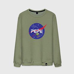 Свитшот хлопковый мужской Pepe Pepe space Nasa, цвет: авокадо