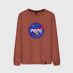 Свитшот хлопковый мужской Pepe Pepe space Nasa, цвет: кирпичный