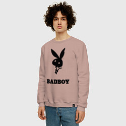 Свитшот хлопковый мужской BAD BOY PLAYBOY, цвет: пыльно-розовый — фото 2