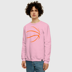 Свитшот хлопковый мужской Баскетбольный мяч, цвет: светло-розовый — фото 2