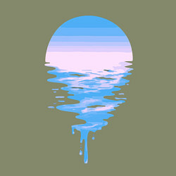 Свитшот хлопковый мужской Луна море, цвет: авокадо — фото 2