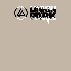 Свитшот хлопковый мужской Линкин Парк Лого ЧБ Рок Linkin Park, цвет: миндальный — фото 2