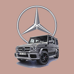 Свитшот хлопковый мужской Mercedes Gelendwagen G63 AMG G-class G400d, цвет: пыльно-розовый — фото 2