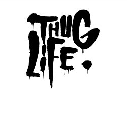 Свитшот хлопковый мужской Thug life Жизнь Головореза, цвет: белый — фото 2