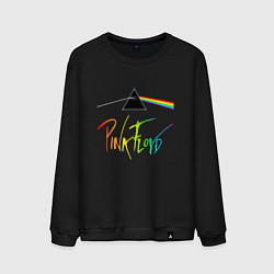 Свитшот хлопковый мужской PINK FLOYD COLOR LOGO, цвет: черный