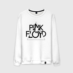 Свитшот хлопковый мужской PINK FLOYD LOGO ПИНК ФЛОЙД, цвет: белый