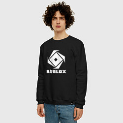 Свитшот хлопковый мужской ROBLOX WHITE LOGO, цвет: черный — фото 2