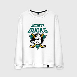 Свитшот хлопковый мужской Анахайм Дакс, Mighty Ducks, цвет: белый