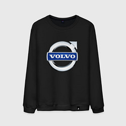 Свитшот хлопковый мужской Volvo, логотип, цвет: черный