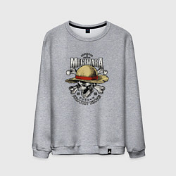 Свитшот хлопковый мужской MUGIWARA ONE PIECE ВАН ПИС, цвет: меланж