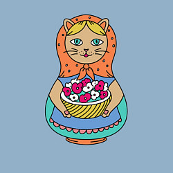 Свитшот хлопковый мужской Кошка-матрешка садовод, цвет: мягкое небо — фото 2