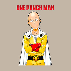 Свитшот хлопковый мужской Сайтама безразличие One Punch-Man, цвет: миндальный — фото 2