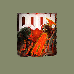 Свитшот хлопковый мужской Думгай пронзает демона DOOM, цвет: авокадо — фото 2