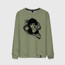 Свитшот хлопковый мужской Giyu Tomioka, цвет: авокадо