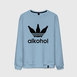 Свитшот хлопковый мужской Alcohol в виде Adidas, цвет: мягкое небо