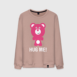 Свитшот хлопковый мужской Мишка обнимашка, цвет: пыльно-розовый