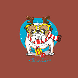 Свитшот хлопковый мужской Let it Snow, цвет: кирпичный — фото 2