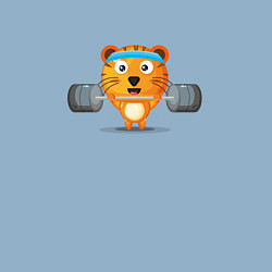 Свитшот хлопковый мужской Тигр на спорте, цвет: мягкое небо — фото 2