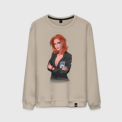 Свитшот хлопковый мужской Dana Scully X-Files, цвет: миндальный