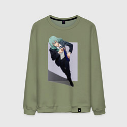Свитшот хлопковый мужской Махито из Магической Битвы 1000 летний ребенок, цвет: авокадо