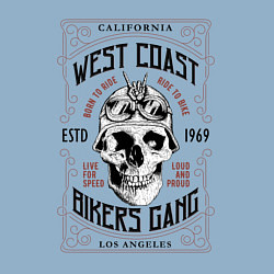 Свитшот хлопковый мужской West Coast Bikers Gang, цвет: мягкое небо — фото 2