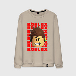 Свитшот хлопковый мужской ROBLOX RED LOGO LEGO FACE, цвет: миндальный