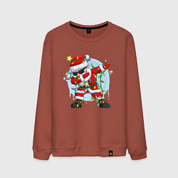 Свитшот хлопковый мужской DAB SANTA CLAUS В ГЕРЛЯНДЕ, цвет: кирпичный
