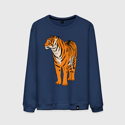 Свитшот хлопковый мужской Гордый независимый тигр, цвет: тёмно-синий