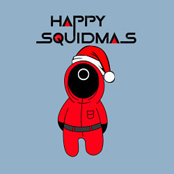 Свитшот хлопковый мужской HAPPY SQUIDMAS, цвет: мягкое небо — фото 2