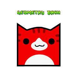 Свитшот хлопковый мужской Geometry Dash: Cat Skin, цвет: белый — фото 2