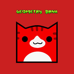 Свитшот хлопковый мужской Geometry Dash: Cat Skin, цвет: красный — фото 2