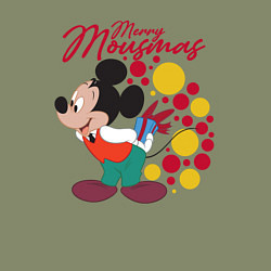 Свитшот хлопковый мужской Mickey Merry Mousmas, цвет: авокадо — фото 2