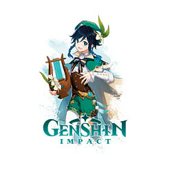 Свитшот хлопковый мужской Венти Venti Genshin Impact, цвет: белый — фото 2