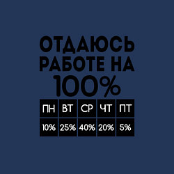 Свитшот хлопковый мужской ОТДАЮСЬ РАБОТЕ НА 100 процентов, цвет: тёмно-синий — фото 2