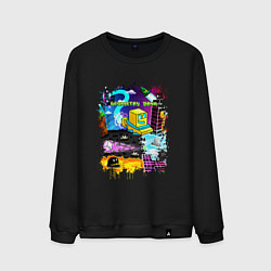 Мужской свитшот Geometry Dash: Pixel Logo