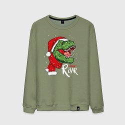 Свитшот хлопковый мужской T-rex Merry Roar, цвет: авокадо