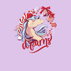 Свитшот хлопковый мужской Christmas unicorn Dreams, цвет: лаванда — фото 2