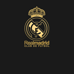 Свитшот хлопковый мужской Real Madrid gold logo, цвет: черный — фото 2