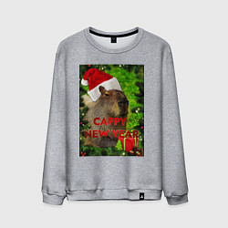 Мужской свитшот Капибара happy new year capybara новый год