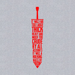 Свитшот хлопковый мужской БЕРСЕРК КРАСНЫЙ МЕЧ С НАДПИСЬЮ BERSERK SWORD, цвет: меланж — фото 2