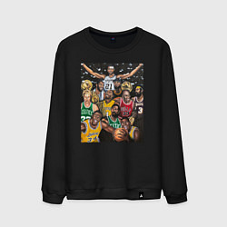 Свитшот хлопковый мужской Легенды НБА, цвет: черный