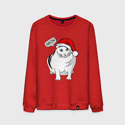 Мужской свитшот НОВОГОДНИЙ КОТ БЕНДЕР МЕМ