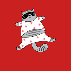 Свитшот хлопковый мужской Кот в пижаме, цвет: красный — фото 2