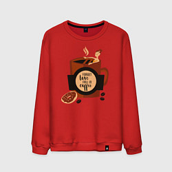 Свитшот хлопковый мужской Девушка в чашке кофе, цвет: красный